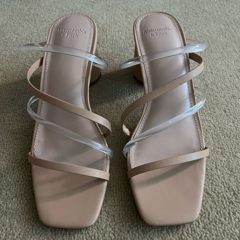 Abercrombie & Fitch nude sandal heels size 7.5